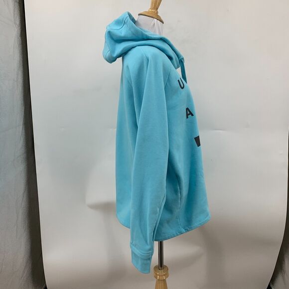 Under Armour Hoodie Womens XL Extra Large Sky Blue Threadborne Fleece Sweatshirt - Picture 6 of 16
